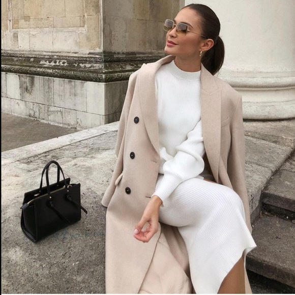 NWT Zara Wool Blend Coat - Picture 3 of 16